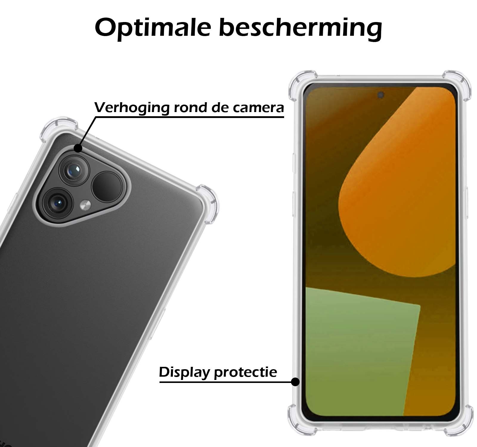 Nomfy Hoesje Geschikt voor Fairphone 5 Hoesje Shock Proof Cover Case Shockproof - Hoes Geschikt voor Fairphone 5 Hoes Siliconen Back Case - Transparant - 2 PACK