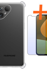 Nomfy Hoesje Geschikt voor Fairphone 5 Hoesje Shock Proof Cover Case Shockproof Met Screenprotector - Hoes Geschikt voor Fairphone 5 Hoes Siliconen Back Case - Transparant