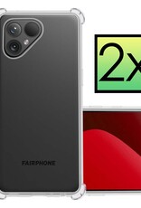 NoXx Hoes Geschikt voor Fairphone 5 Hoesje Siliconen Cover Shock Proof Back Case Shockproof Hoes - Transparant - 2x