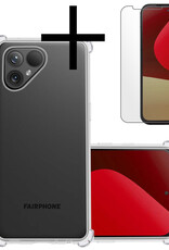 NoXx Hoes Geschikt voor Fairphone 5 Hoesje Siliconen Cover Shock Proof Back Case Shockproof Hoes Met Screenprotector - Transparant