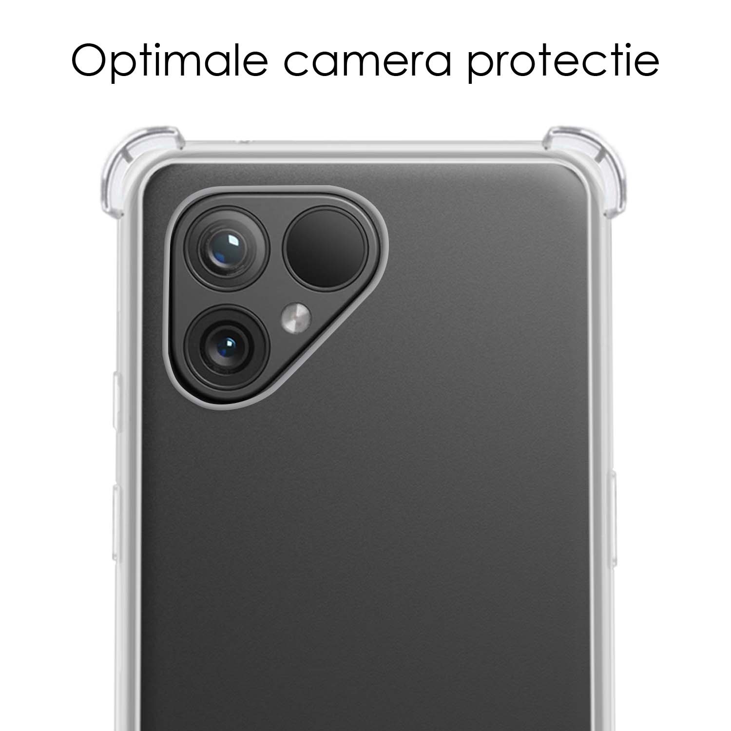 NoXx Hoes Geschikt voor Fairphone 5 Hoesje Siliconen Cover Shock Proof Back Case Shockproof Hoes Met 2x Screenprotector - Transparant