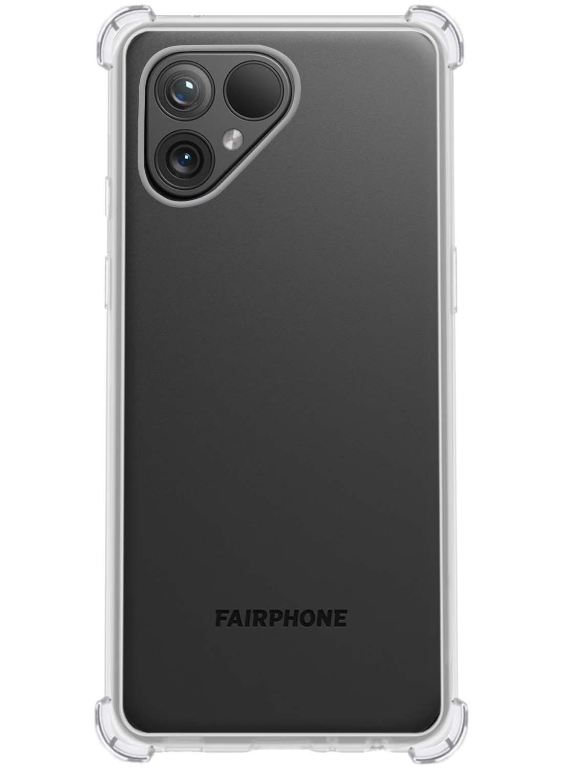NoXx Hoes Geschikt voor Fairphone 5 Hoesje Siliconen Cover Shock Proof Back Case Shockproof Hoes Met 2x Screenprotector - Transparant