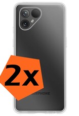 Nomfy Hoesje Geschikt voor Fairphone 5 Hoesje Siliconen Cover Case - Hoes Geschikt voor Fairphone 5 Hoes Back Case - 2-PACK - Transparant