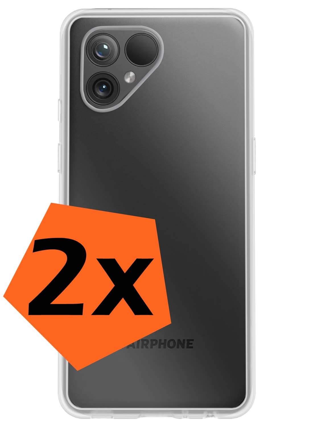 Nomfy Hoesje Geschikt voor Fairphone 5 Hoesje Siliconen Cover Case - Hoes Geschikt voor Fairphone 5 Hoes Back Case - 2-PACK - Transparant