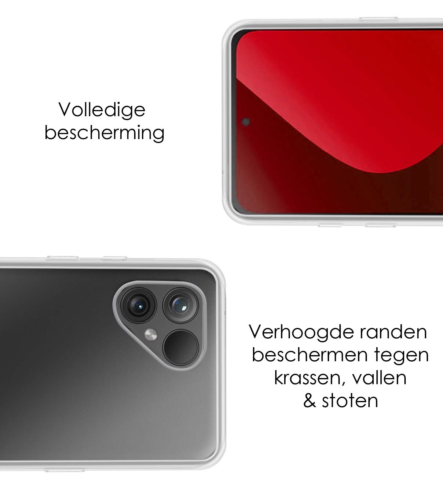 NoXx Hoes Geschikt voor Fairphone 5 Hoesje Cover Siliconen Back Case Hoes - Transparant - 2x