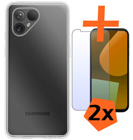 Nomfy Nomfy Fairphone 5 Hoesje Siliconen Met 2x Screenprotector - Transparant