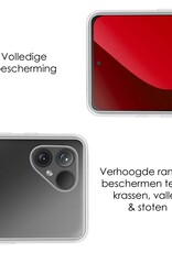 NoXx Hoes Geschikt voor Fairphone 5 Hoesje Cover Siliconen Back Case Hoes Met 2x Screenprotector - Transparant