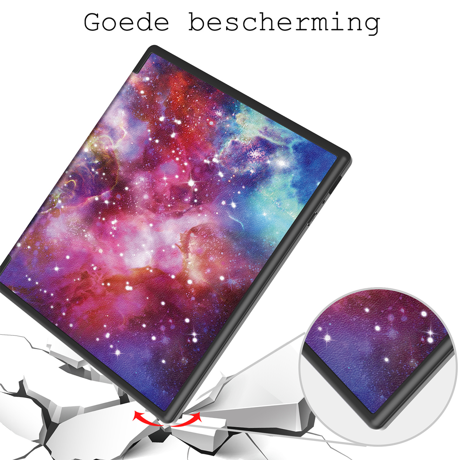 BASEY. Hoes Geschikt voor Kobo Elipsa 2E Hoesje Bookcase Cover Hoes Met Screenprotector - Hoesje Geschikt voor Kobo Elipsa 2E Hoes Cover Case - Galaxy