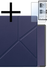 NoXx Hoes Geschikt voor Kobo Elipsa 2E Hoesje Bookcase Cover Book Case Hoes Sleepcover Met Screenprotector - Donkerblauw