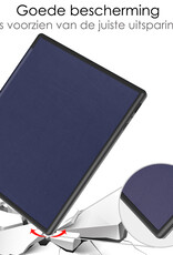 NoXx Hoes Geschikt voor Kobo Elipsa 2E Hoesje Bookcase Cover Book Case Hoes Sleepcover Met Screenprotector - Donkerblauw