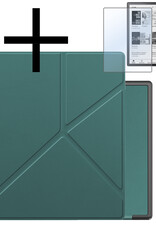 NoXx Hoes Geschikt voor Kobo Elipsa 2E Hoesje Bookcase Cover Book Case Hoes Sleepcover Met Screenprotector - Donkergroen