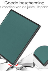NoXx Hoes Geschikt voor Kobo Elipsa 2E Hoesje Bookcase Cover Book Case Hoes Sleepcover Met Screenprotector - Donkergroen