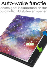 NoXx Hoes Geschikt voor Kobo Elipsa 2E Hoesje Bookcase Cover Book Case Hoes Sleepcover Met Screenprotector - Galaxy