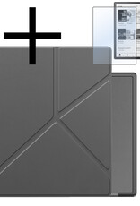NoXx Hoes Geschikt voor Kobo Elipsa 2E Hoesje Bookcase Cover Book Case Hoes Sleepcover Met Screenprotector - Grijs