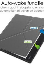 NoXx Hoes Geschikt voor Kobo Elipsa 2E Hoesje Bookcase Cover Book Case Hoes Sleepcover Met Screenprotector - Grijs