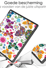 NoXx Hoes Geschikt voor Kobo Elipsa 2E Hoesje Bookcase Cover Book Case Hoes Sleepcover Met Screenprotector - Vlinders