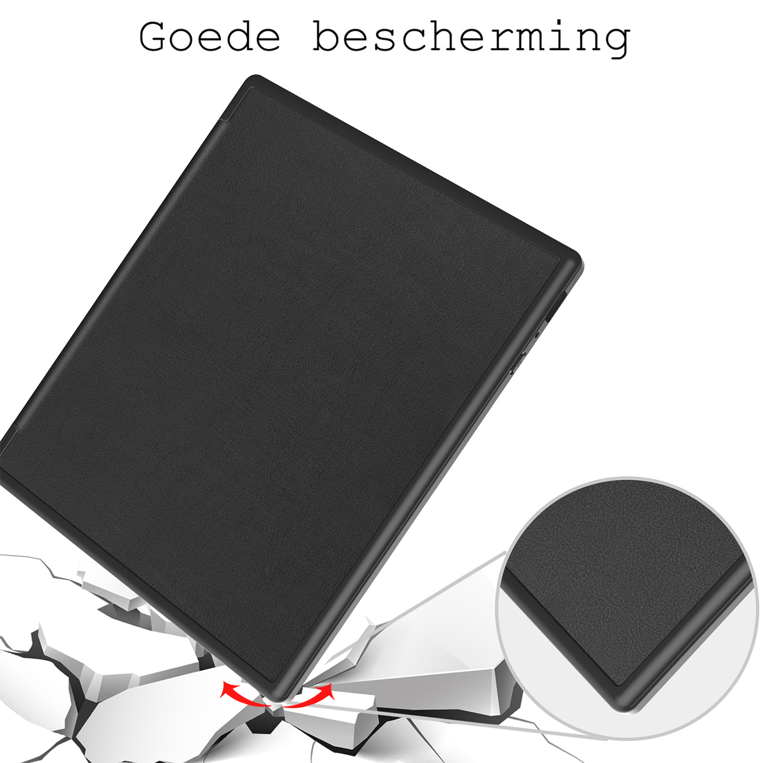 BASEY. Hoes Geschikt voor Kobo Elipsa 2E Hoesje Bookcase Cover Hoes Met Screenprotector - Hoesje Geschikt voor Kobo Elipsa 2E Hoes Cover Case - Zwart