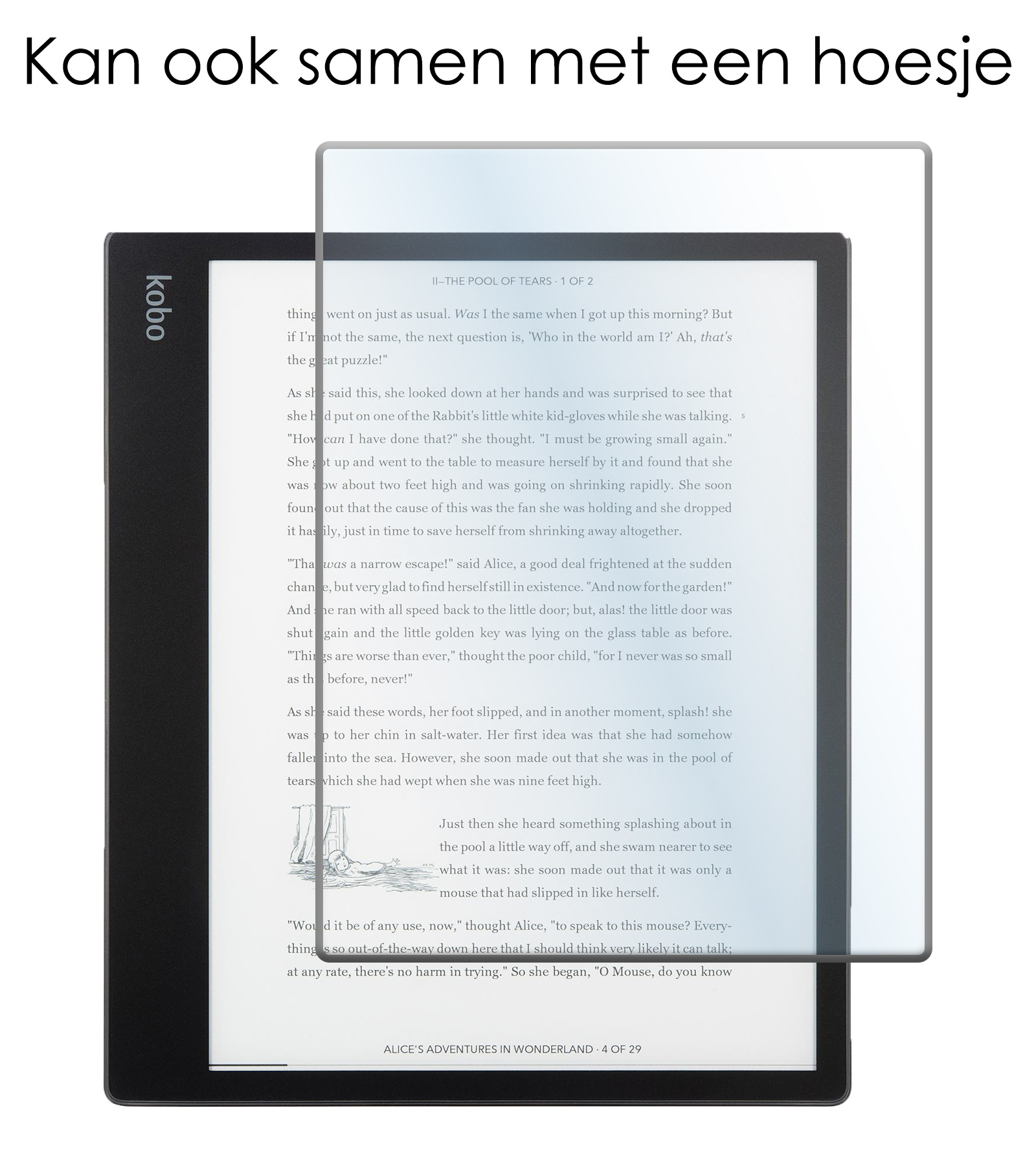 NoXx Hoes Geschikt voor Kobo Elipsa 2E Hoesje Bookcase Cover Book Case Hoes Sleepcover Met Screenprotector - Grijs