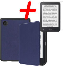 BASEY. BASEY. Kobo Clara 2E Hoesje Met Screenprotector - Donkerblauw
