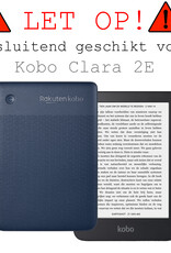 BASEY. Hoes Geschikt voor Kobo Clara 2E Hoesje Bookcase Cover Hoes Met Screenprotector - Hoesje Geschikt voor Kobo Clara 2E Hoes Cover Case - Donkerblauw