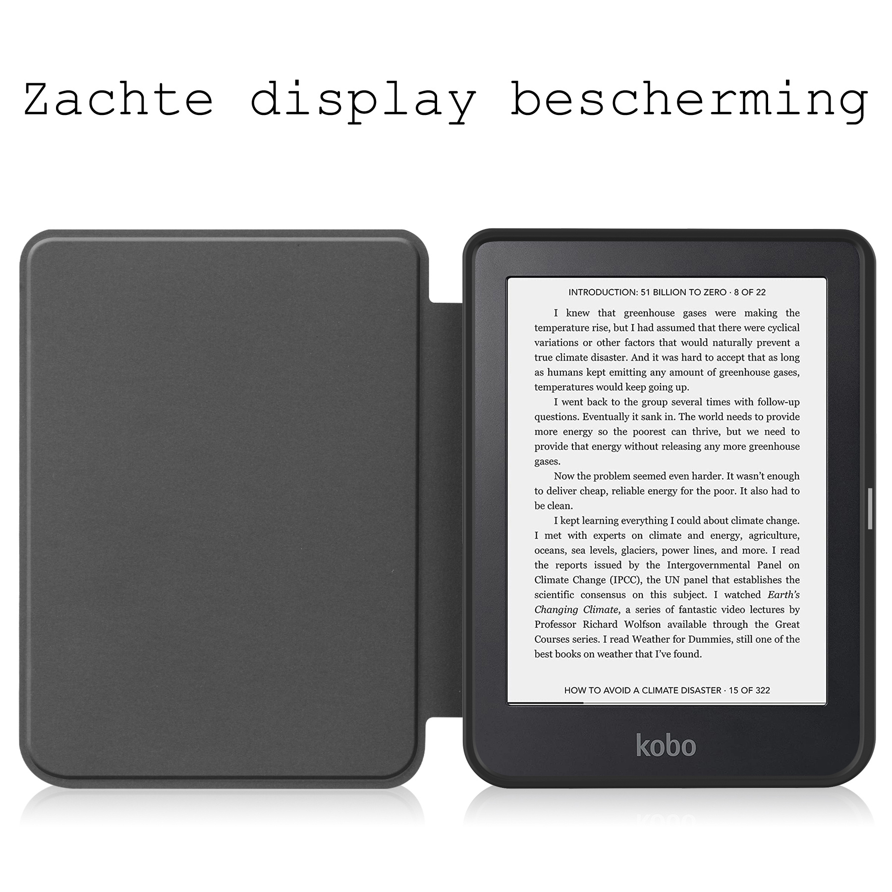 BASEY. Hoes Geschikt voor Kobo Clara 2E Hoesje Bookcase Cover Hoes Met Screenprotector - Hoesje Geschikt voor Kobo Clara 2E Hoes Cover Case - Donkerblauw