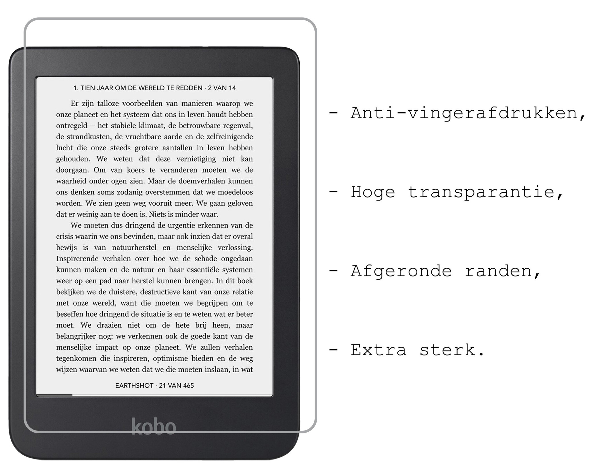 BASEY. Hoes Geschikt voor Kobo Clara 2E Hoesje Bookcase Cover Hoes Met Screenprotector - Hoesje Geschikt voor Kobo Clara 2E Hoes Cover Case - Donkerblauw