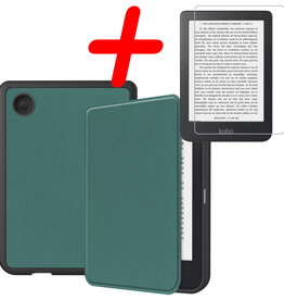 BASEY. BASEY. Kobo Clara 2E Hoesje Met Screenprotector - Donkergroen