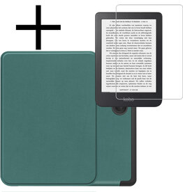 NoXx NoXx Kobo Clara 2E Hoesje Met Screenprotector - Donkergroen