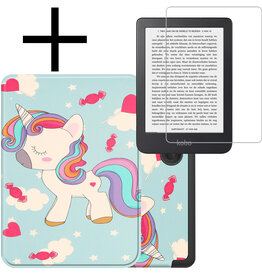 NoXx NoXx Kobo Clara 2E Hoesje Met Screenprotector - Eenhoorn