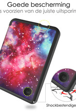 NoXx Hoes Geschikt voor Kobo Clara 2E Hoesje Bookcase Cover Book Case Hoes Sleepcover Met Screenprotector - Galaxy