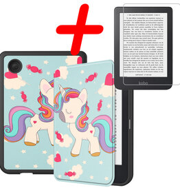 BASEY. BASEY. Kobo Clara 2E Hoesje Met Screenprotector - Eenhoorn