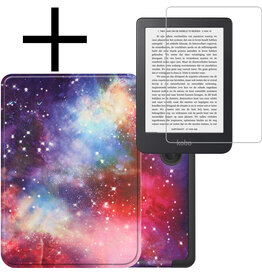 NoXx NoXx Kobo Clara 2E Hoesje Met Screenprotector - Galaxy