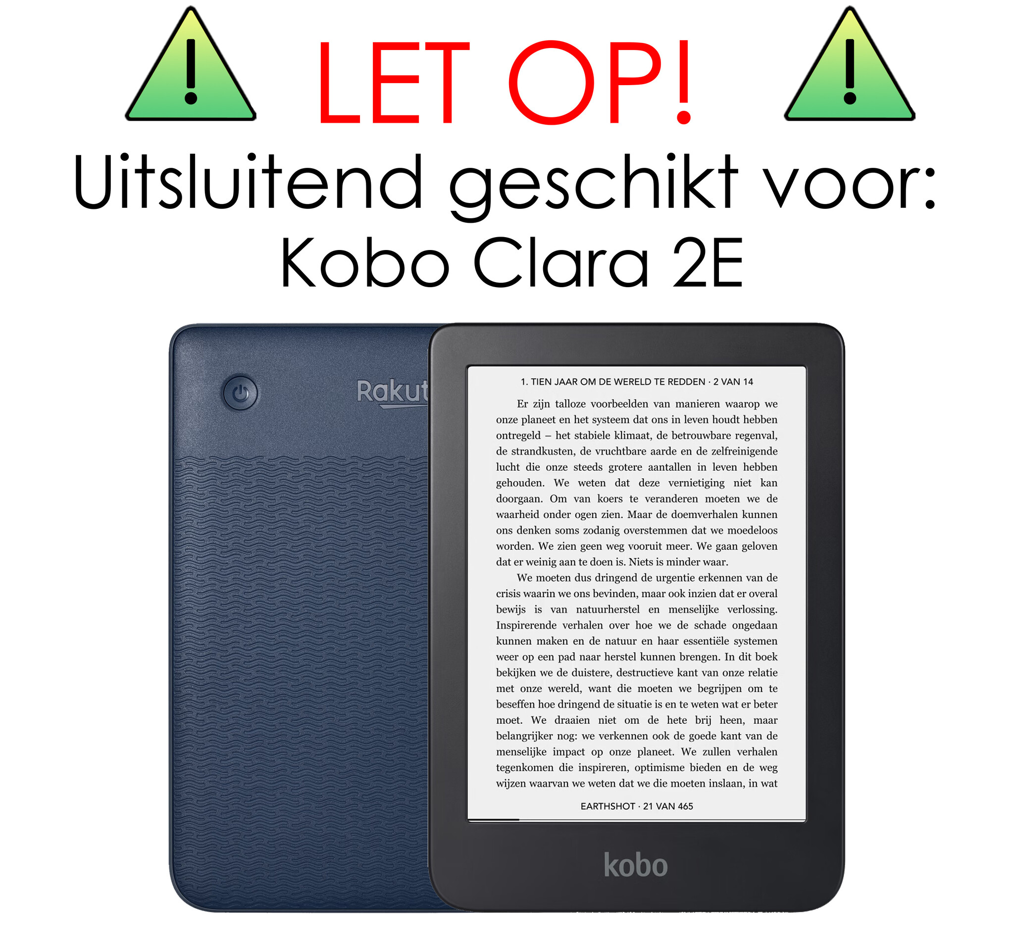 NoXx Hoes Geschikt voor Kobo Clara 2E Hoesje Bookcase Cover Book Case Hoes Sleepcover Met Screenprotector - Graffity