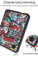NoXx Hoes Geschikt voor Kobo Clara 2E Hoesje Bookcase Cover Book Case Hoes Sleepcover Met Screenprotector - Graffity
