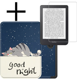 NoXx NoXx Kobo Clara 2E Hoesje Met Screenprotector - Kat