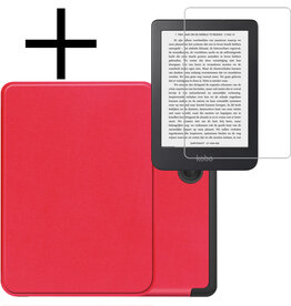 NoXx NoXx Kobo Clara 2E Hoesje Met Screenprotector - Rood