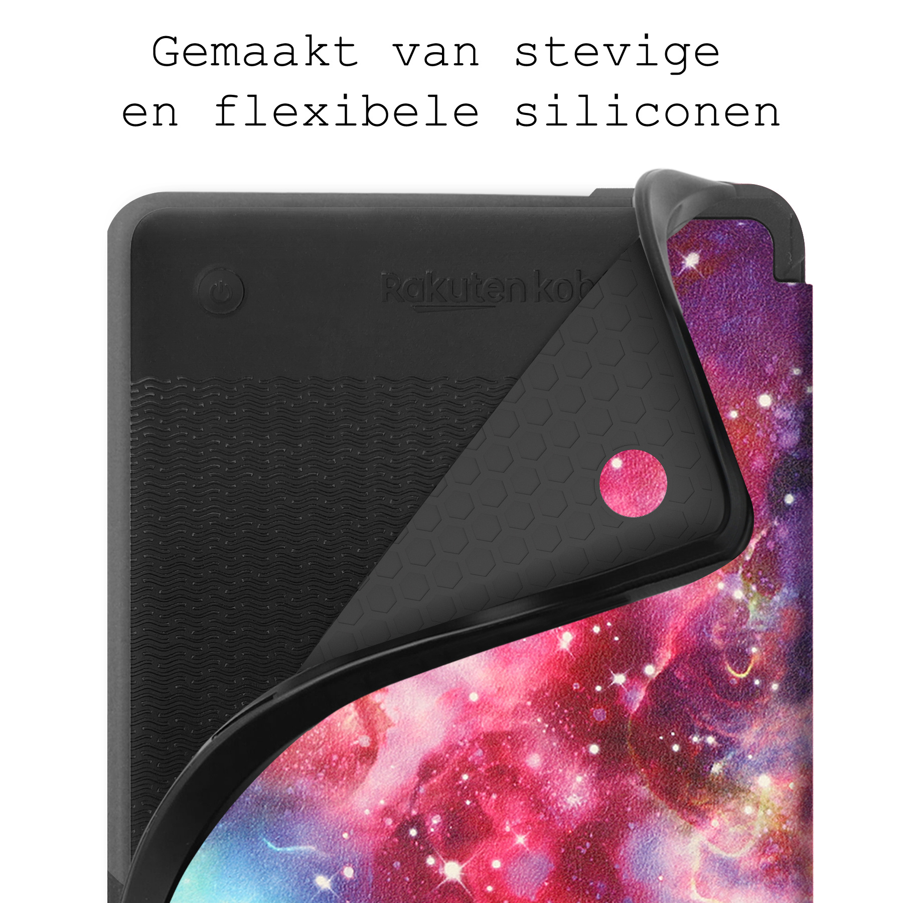 BASEY. Hoes Geschikt voor Kobo Clara 2E Hoesje Bookcase Cover Hoes Met Screenprotector - Hoesje Geschikt voor Kobo Clara 2E Hoes Cover Case - Galaxy