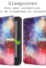 BASEY. Hoes Geschikt voor Kobo Clara 2E Hoesje Bookcase Cover Hoes Met Screenprotector - Hoesje Geschikt voor Kobo Clara 2E Hoes Cover Case - Galaxy