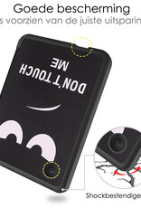NoXx Hoes Geschikt voor Kobo Clara 2E Hoesje Bookcase Cover Book Case Hoes Sleepcover Met Screenprotector - Don't Touch Me