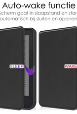 NoXx Hoes Geschikt voor Kobo Clara 2E Hoesje Bookcase Cover Book Case Hoes Sleepcover Met Screenprotector - Zwart