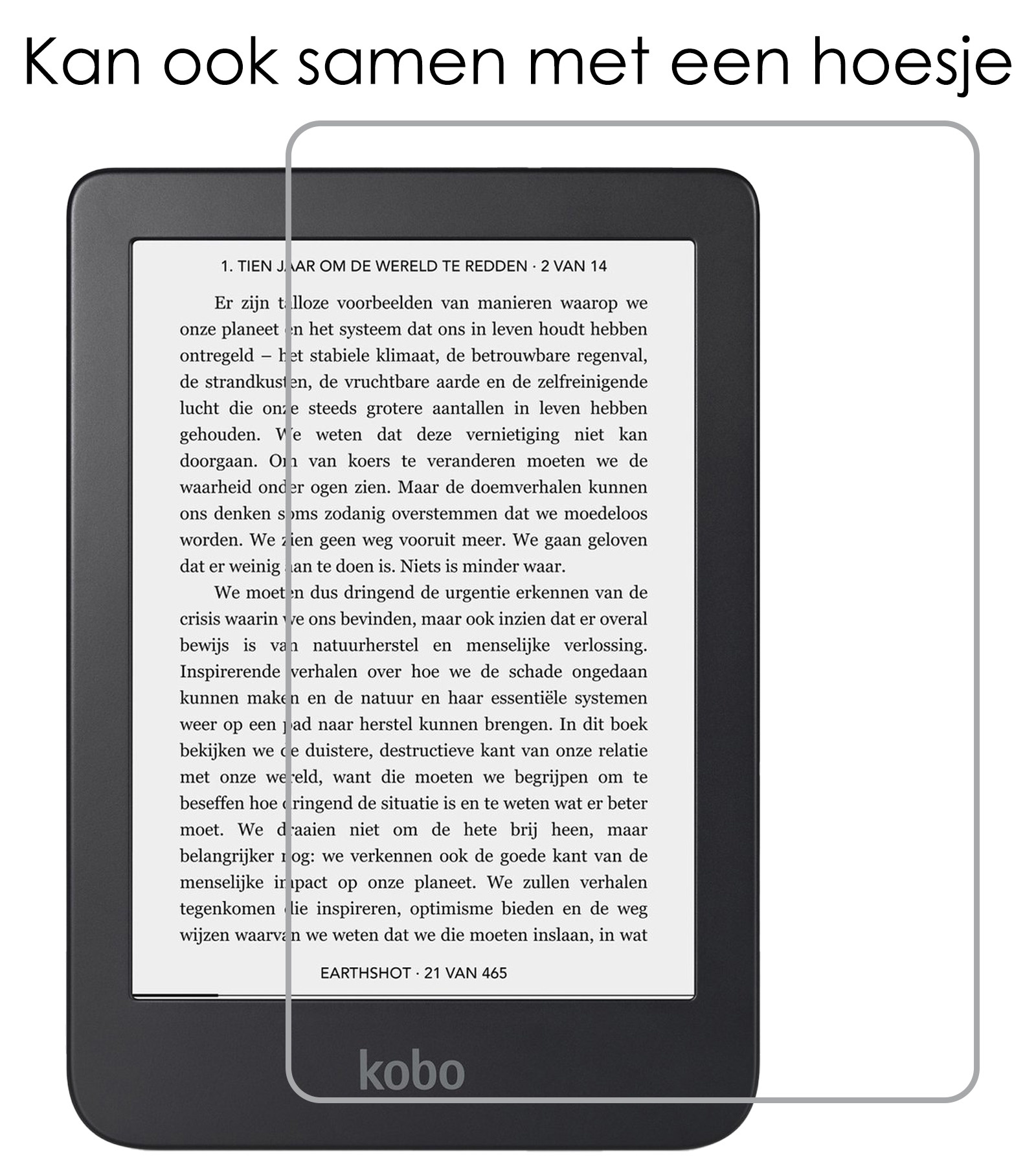 NoXx Hoes Geschikt voor Kobo Clara 2E Hoesje Bookcase Cover Book Case Hoes Sleepcover Met Screenprotector - Graffity