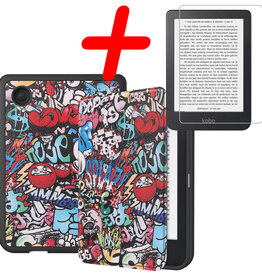 BASEY. BASEY. Kobo Clara 2E Hoesje Met Screenprotector - Graffity