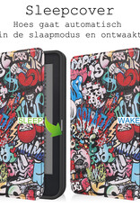 BASEY. Hoes Geschikt voor Kobo Clara 2E Hoesje Bookcase Cover Hoes Met Screenprotector - Hoesje Geschikt voor Kobo Clara 2E Hoes Cover Case - Graffity