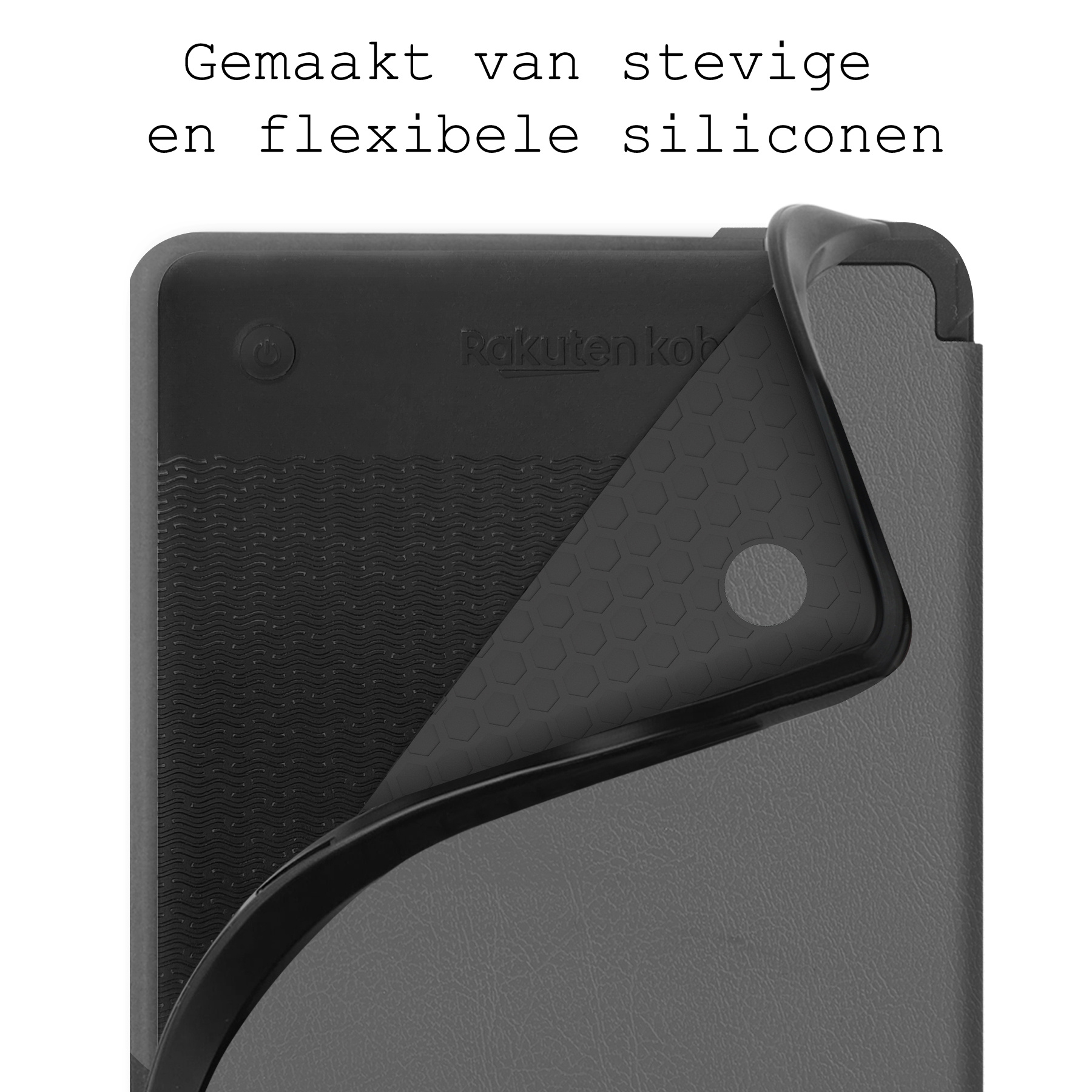 BASEY. Hoes Geschikt voor Kobo Clara 2E Hoesje Bookcase Cover Hoes Met Screenprotector - Hoesje Geschikt voor Kobo Clara 2E Hoes Cover Case - Grijs