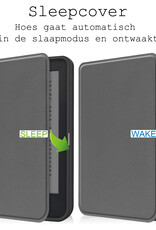 BASEY. Hoes Geschikt voor Kobo Clara 2E Hoesje Bookcase Cover Hoes Met Screenprotector - Hoesje Geschikt voor Kobo Clara 2E Hoes Cover Case - Grijs
