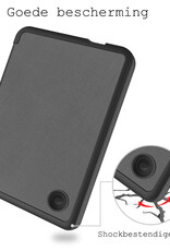 BASEY. Hoes Geschikt voor Kobo Clara 2E Hoesje Bookcase Cover Hoes Met Screenprotector - Hoesje Geschikt voor Kobo Clara 2E Hoes Cover Case - Grijs