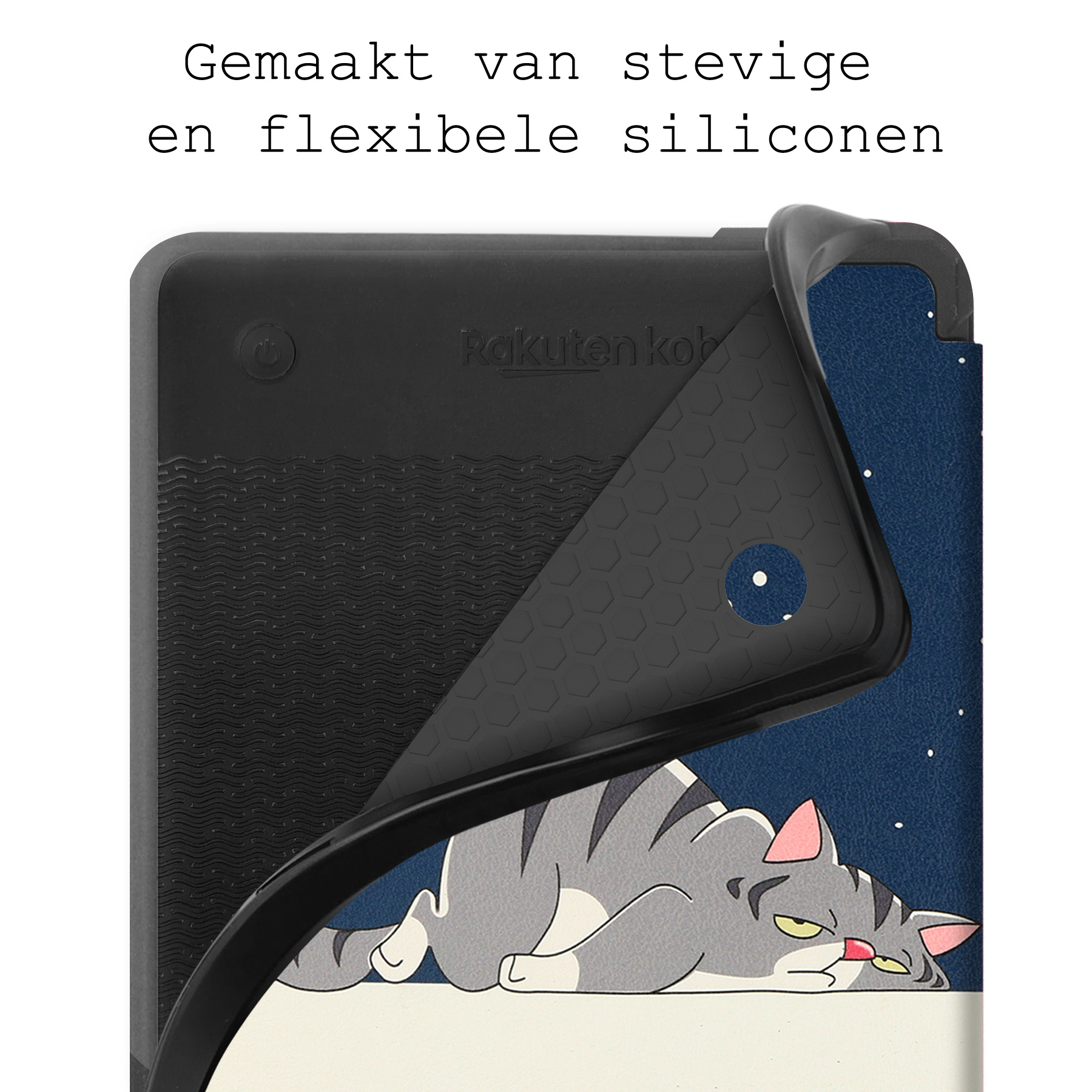 BASEY. Hoes Geschikt voor Kobo Clara 2E Hoesje Bookcase Cover Hoes Met Screenprotector - Hoesje Geschikt voor Kobo Clara 2E Hoes Cover Case - Kat