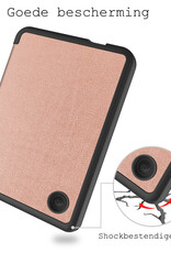 BASEY. Hoes Geschikt voor Kobo Clara 2E Hoesje Bookcase Cover Hoes Met Screenprotector - Hoesje Geschikt voor Kobo Clara 2E Hoes Cover Case - Rosé Goud