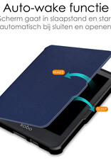 NoXx Hoes Geschikt voor Kobo Clara HD Hoesje Bookcase Cover Book Case Hoes Sleepcover Met Screenprotector - Donkerblauw