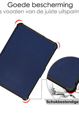 NoXx Hoes Geschikt voor Kobo Clara HD Hoesje Bookcase Cover Book Case Hoes Sleepcover Met Screenprotector - Donkerblauw